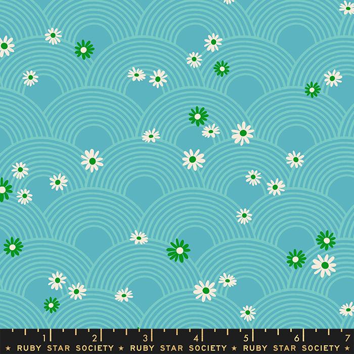 Rise And Shine Meadow - Turquoise - Quilt Fabric