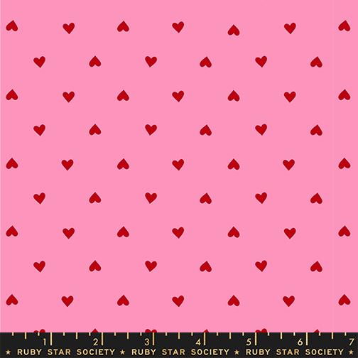 Trinketry Hearts Flamingo - Quilt Fabric