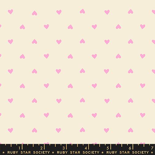 Sparkle Shopper Heart Light Neon Pink - Quilt Fabric, zoomed in. Select this picture to zoom back out.