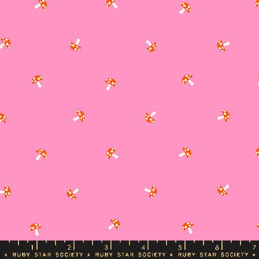 Carousel Mushroom - Flamingo - Quilt Fabric