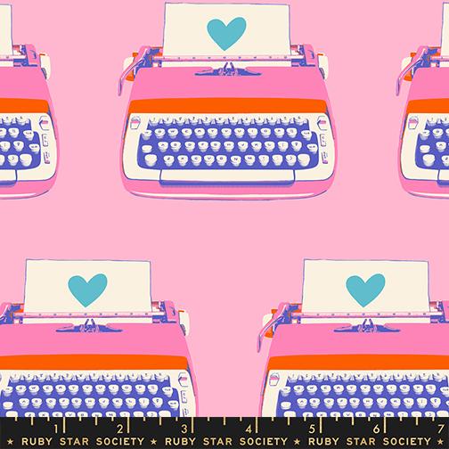 Best Day Ever Typewriter Posy - Quilt Fabric