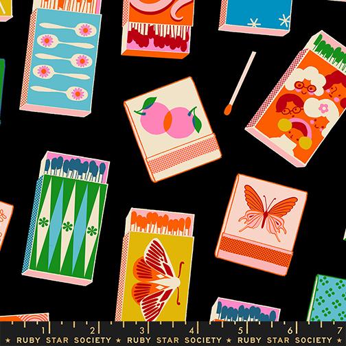 Trinketry Matchbook Black - Quilt Fabric