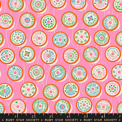 Trinketry Bobbins Flamingo - Quilt Fabric