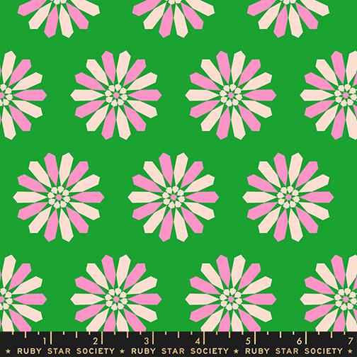 Sparkle Mart Pinwheel Deep Verdant - Quilt Fabric, zoomed in. Select this picture to zoom back out.