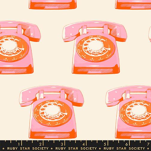 Sparkle Mart Phones Natural - Quilt Fabric, zoomed in. Select this picture to zoom back out.