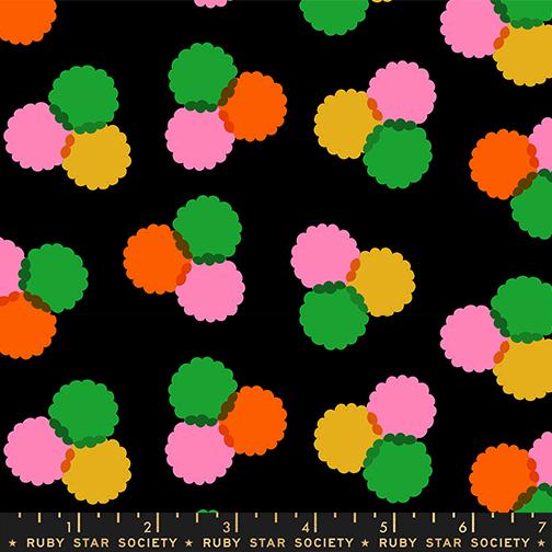 Sparkle Mart Dot Trio Black - Quilt Fabric, zoomed in. Select this picture to zoom back out.