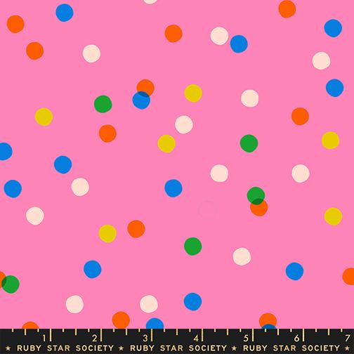 Sparkle Mart Dots June - Quilt Fabric, zoomed in. Select this picture to zoom back out.