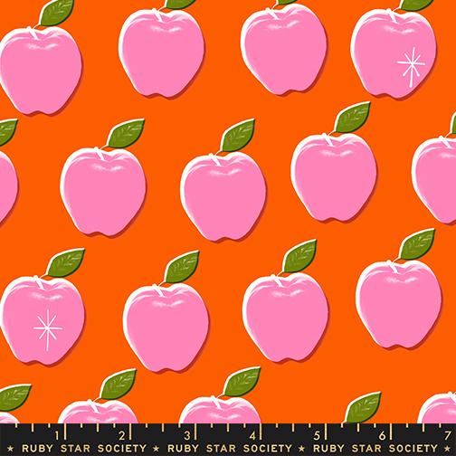 Sparkle Shopper Apples Florida - Quilt Fabric, zoomed in. Select this picture to zoom back out.