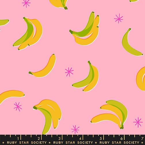 Sparkle Shopper Bananas Posy - Quilt Fabric, zoomed in. Select this picture to zoom back out.