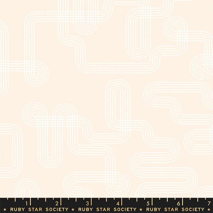 Linear Labyrinth Natural - Quilt Fabric