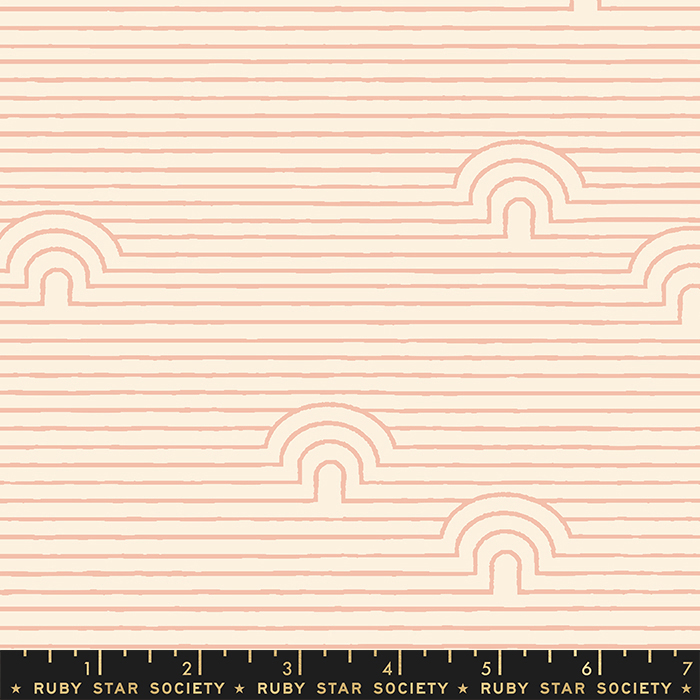 Linear Caves Peach - Quilt Fabric