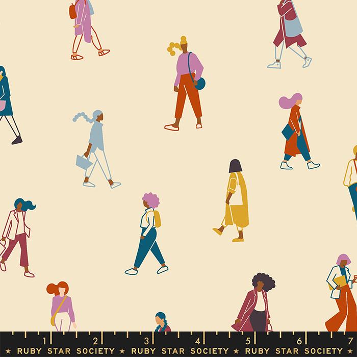 Novelty People Retro Women - Im Busy Shell - Quilt Fabric