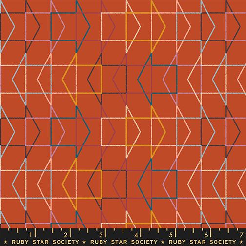 Geometric Triangles - Which Way Cayenne - Quilt Fabric