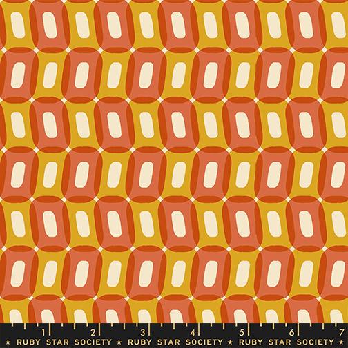Geometric Circles Shapes Retro - Ooos Rust - Quilt Fabric