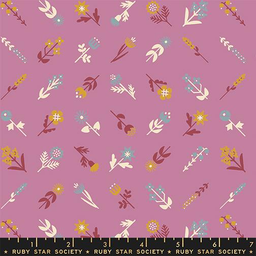 Retro Floral Ditzy - Floret Lupine - Quilt Fabric