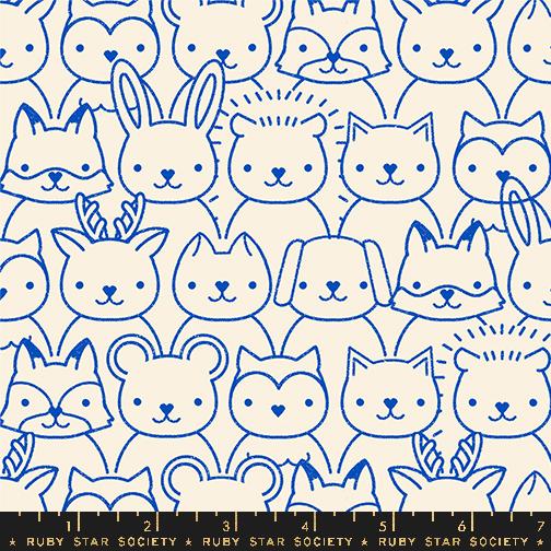 Woodland Park Animal - Blue Ribbon - Quilt Fabric