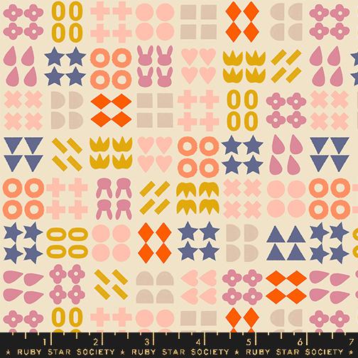 Woodland Park Shapes - Parchment - Quilt Fabric