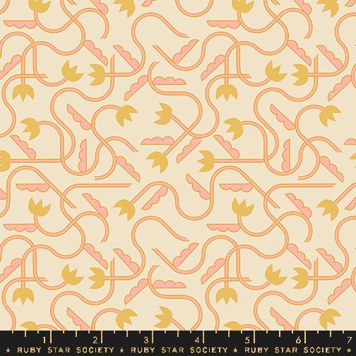Woodland Park Tulips - Parchment - Quilt Fabric