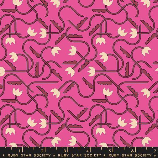 Woodland Park Tulips - Raspberry - Quilt Fabric