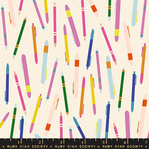 Salutations Pens Natural - Quilt Fabric