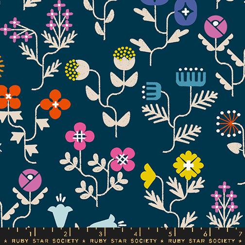 Salutations Canvas Navy - Quilt Fabric