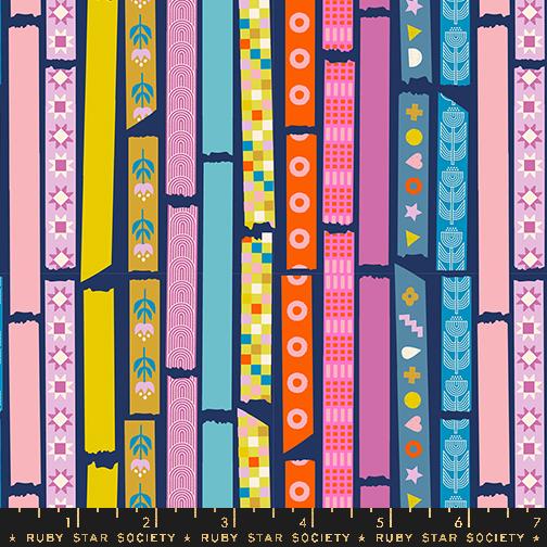 Washi Plus Tape Bluebell - Quilt Fabric