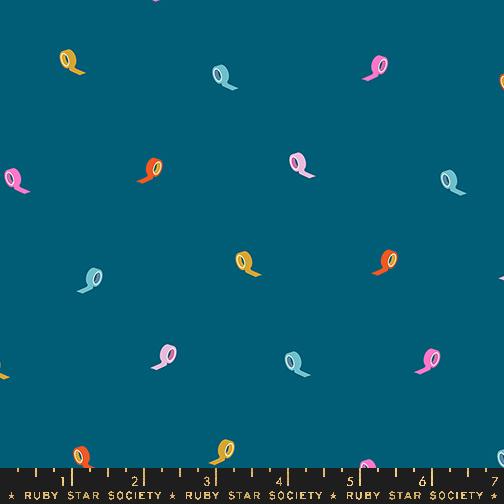 Washi Plus Rolls Teal - Quilt Fabric