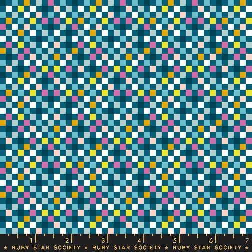Washi Plus Pixel Teal - Quilt Fabric