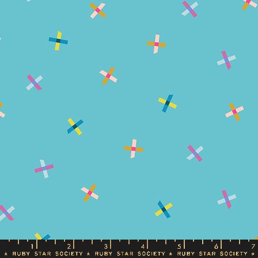 Washi Plus X Turquoise - Quilt Fabric