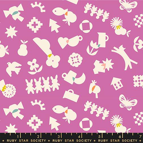 Paper Cuts 2 Shapes Heliotrope - Quilt Fabric