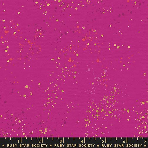 Speckled Canvas Metallic Berry - Quilt Fabric