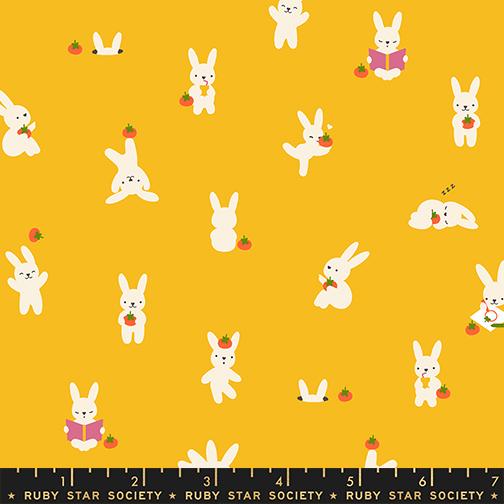 Persimmon Bunny Dandelion - Quilt Fabric