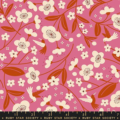 Persimmon Flowers Hibiscus - Quilt Fabric