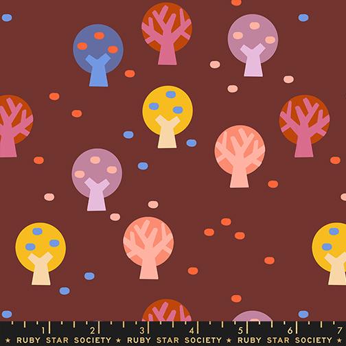 Persimmon Tree Cranberry - Quilt Fabric