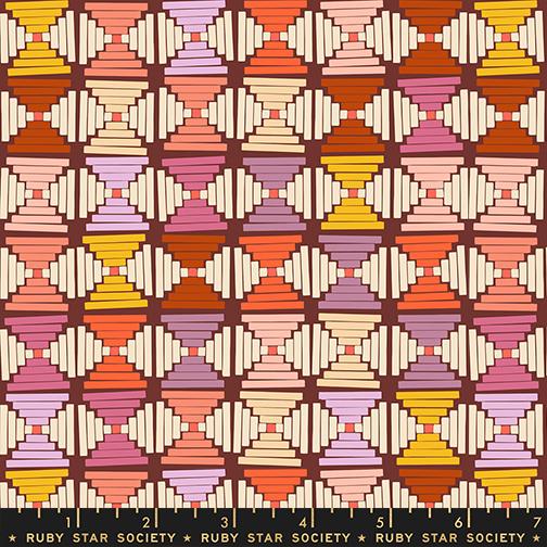 Persimmon Hourglass Cranberry - Quilt Fabric