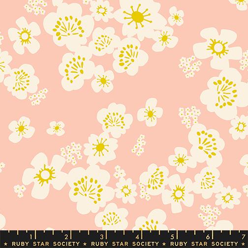 Paper Cuts 2 Flowers Gauze Peach Blossom - Quilt Fabric