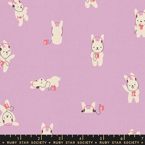 Lofi Linens Bunny Wisteria - Quilt Fabric