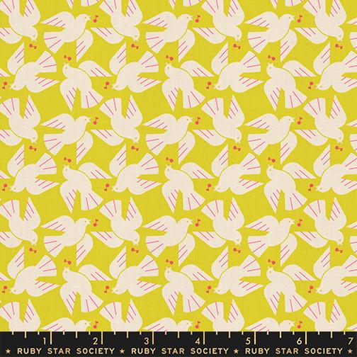 Lofi Linens Dove Citron - Quilt Fabric