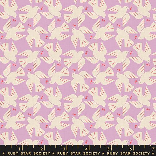 Lofi Linens Dove Wisteria - Quilt Fabric