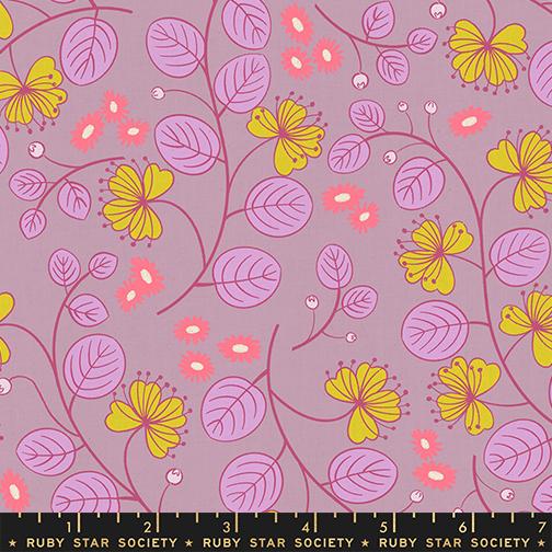 Lofi Linens Flower Lilac - Quilt Fabric