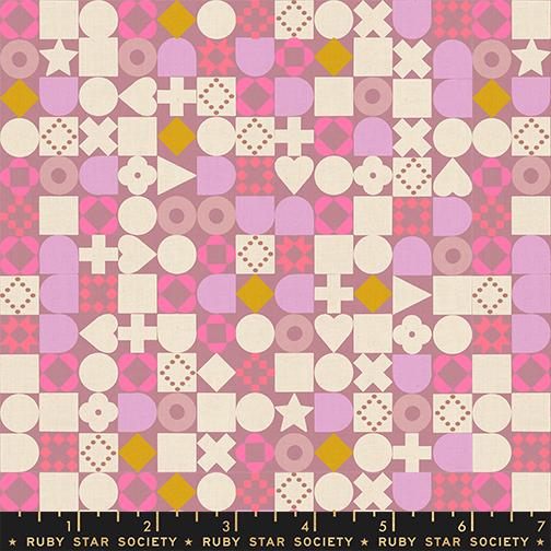 Lofi Linens Geometric Lilac - Quilt Fabric