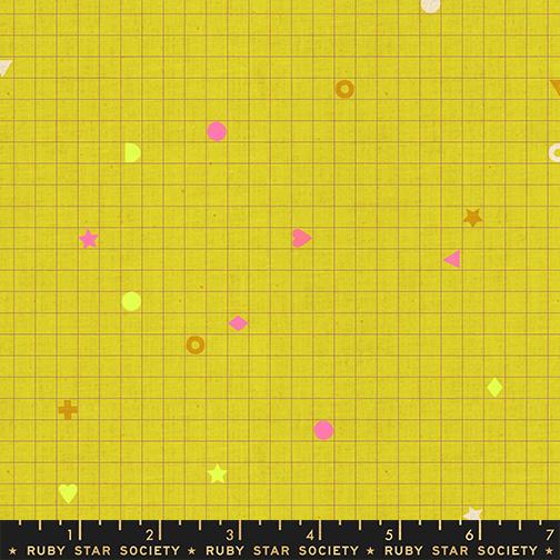 Lofi Linens Grid Citron - Quilt Fabric