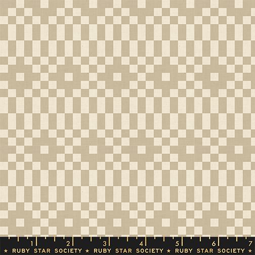 Lofi Linens Pixel Khaki - Quilt Fabric