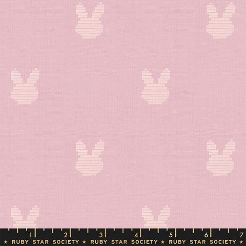 Lofi Loom Wovens Fairy Tale Bunny - Quilt Fabric, zoomed in. Select this picture to zoom back out.