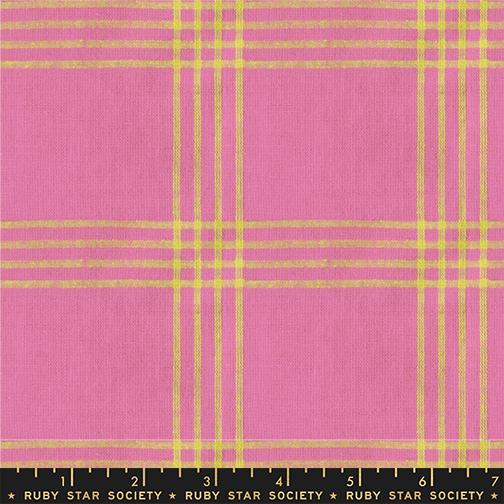 Lofi Loom Wovens Vivid Pink Plaid - Quilt Fabric, zoomed in. Select this picture to zoom back out.