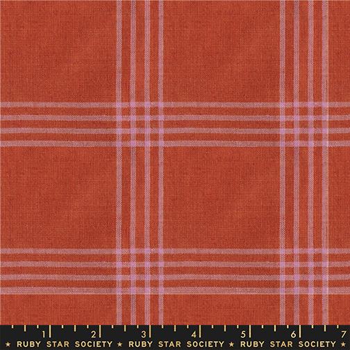 Lofi Loom Wovens Cayenne Plaid - Quilt Fabric, zoomed in. Select this picture to zoom back out.
