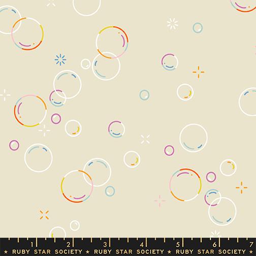 Float Bubbly Parchment - Quilt Fabric, zoomed in. Select this picture to zoom back out.