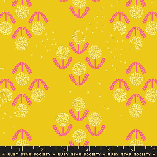 Float Puff Starfruit - Quilt Fabric, zoomed in. Select this picture to zoom back out.