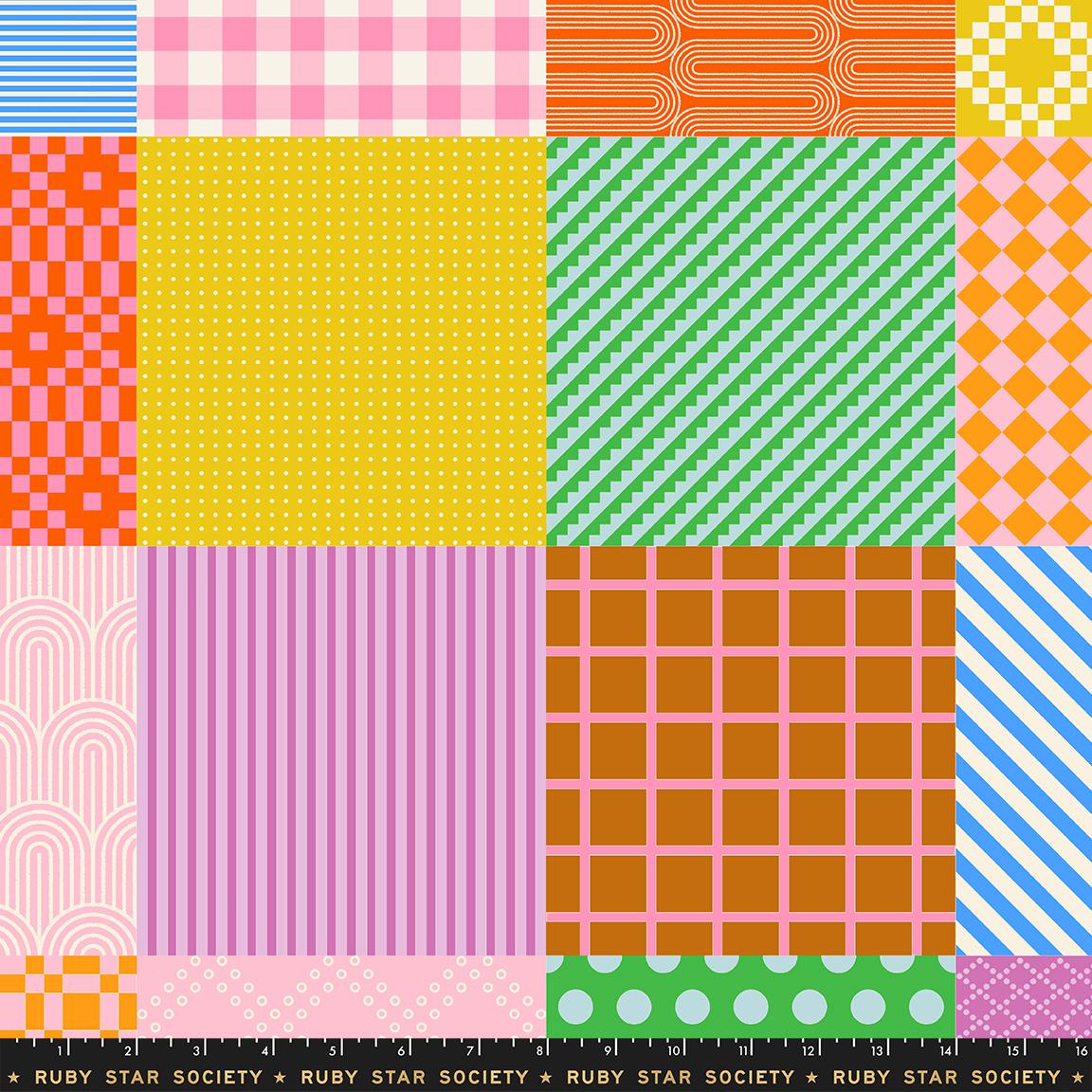 Float Sampler Cheater Posy - Quilt Fabric, zoomed in. Select this picture to zoom back out.