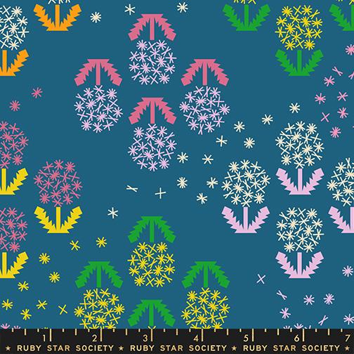 Float Wishes Canvas Teal - Quilt Fabric, zoomed in. Select this picture to zoom back out.